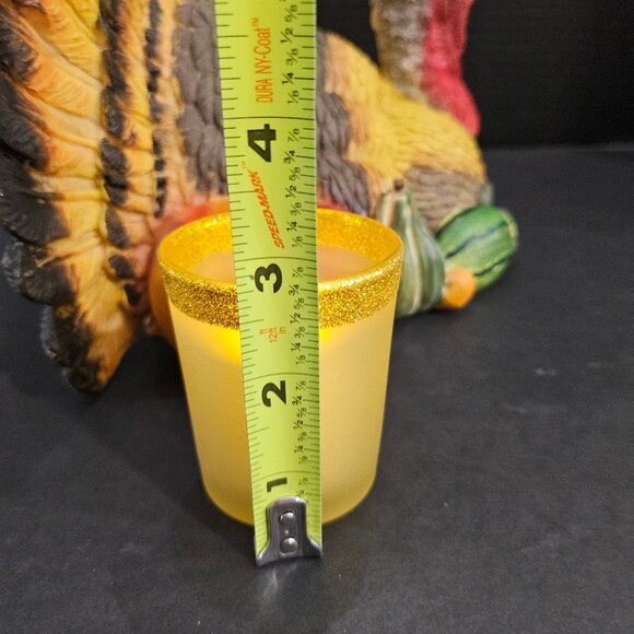 Large Resin Thanksgiving Colorful Turkey Centerpiece With 2 Candle Holders 2 LED - Picture 10 of 12